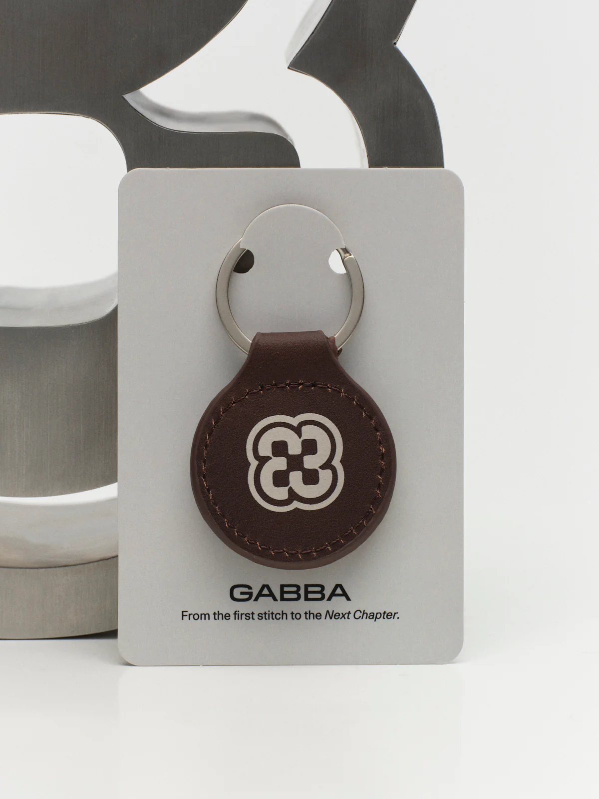 Gabba Leather Key Ring - Brown - Image 2