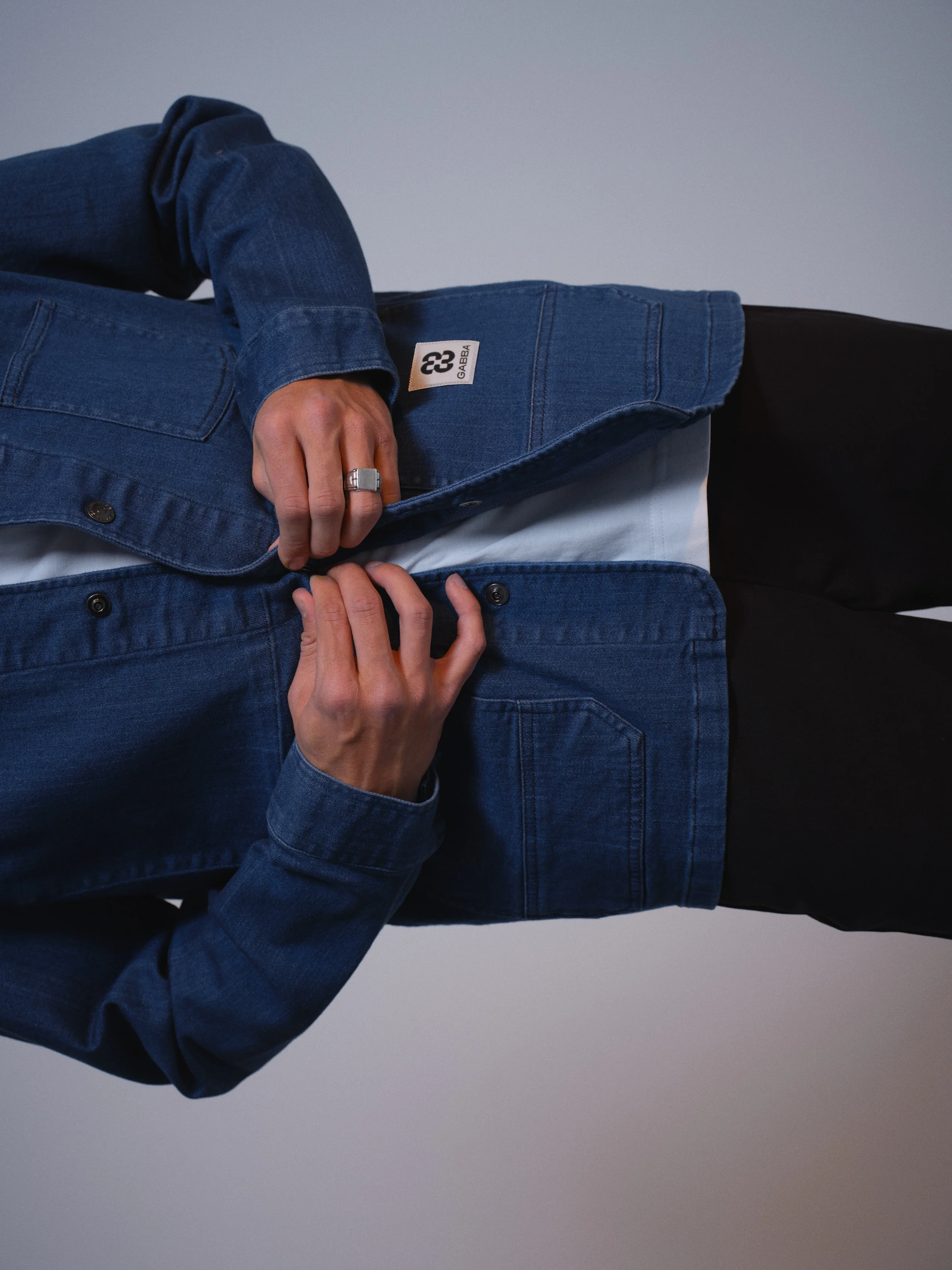 GABbeta Denim LS Overshirt - Mid Blue Denim
