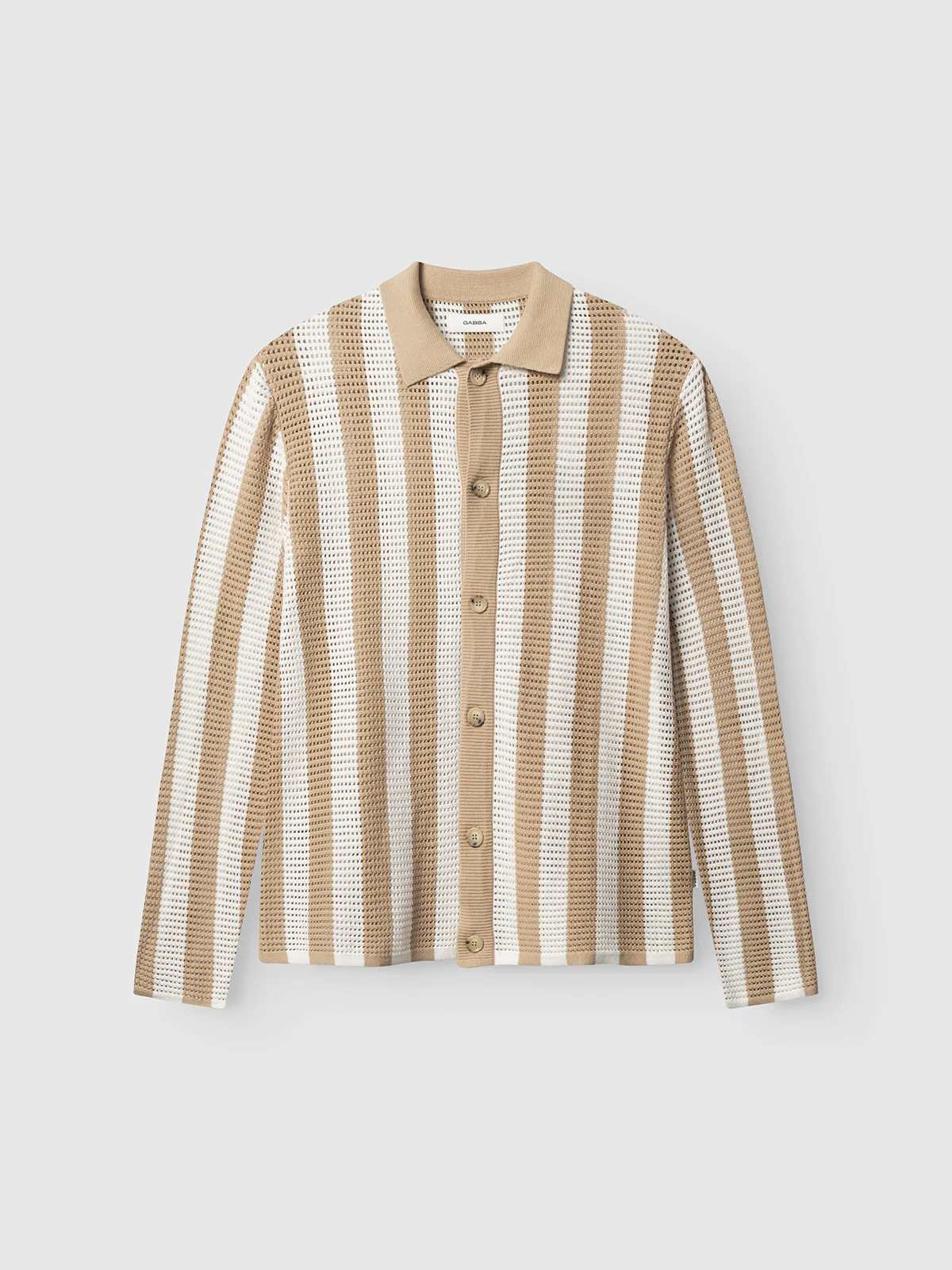 GABdezz Bold LS Knit - Beige Stripe - Image 2
