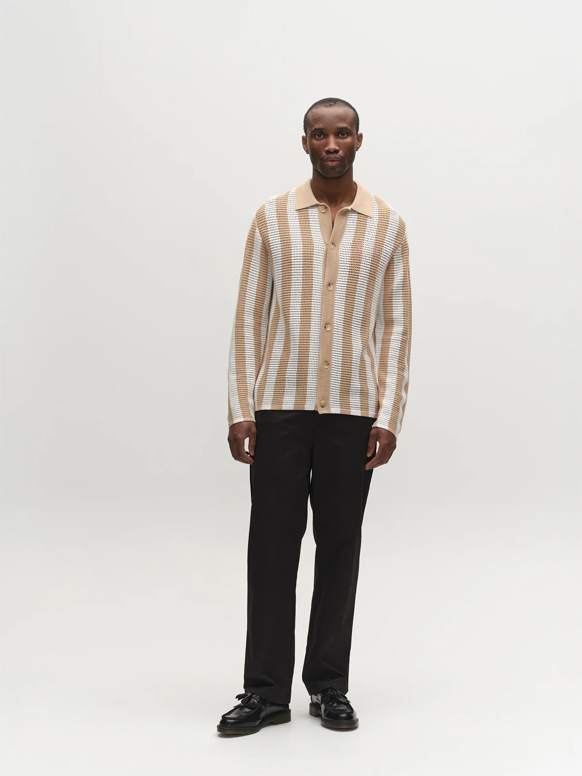 GABdezz Bold LS Knit - Beige Stripe - Image 3