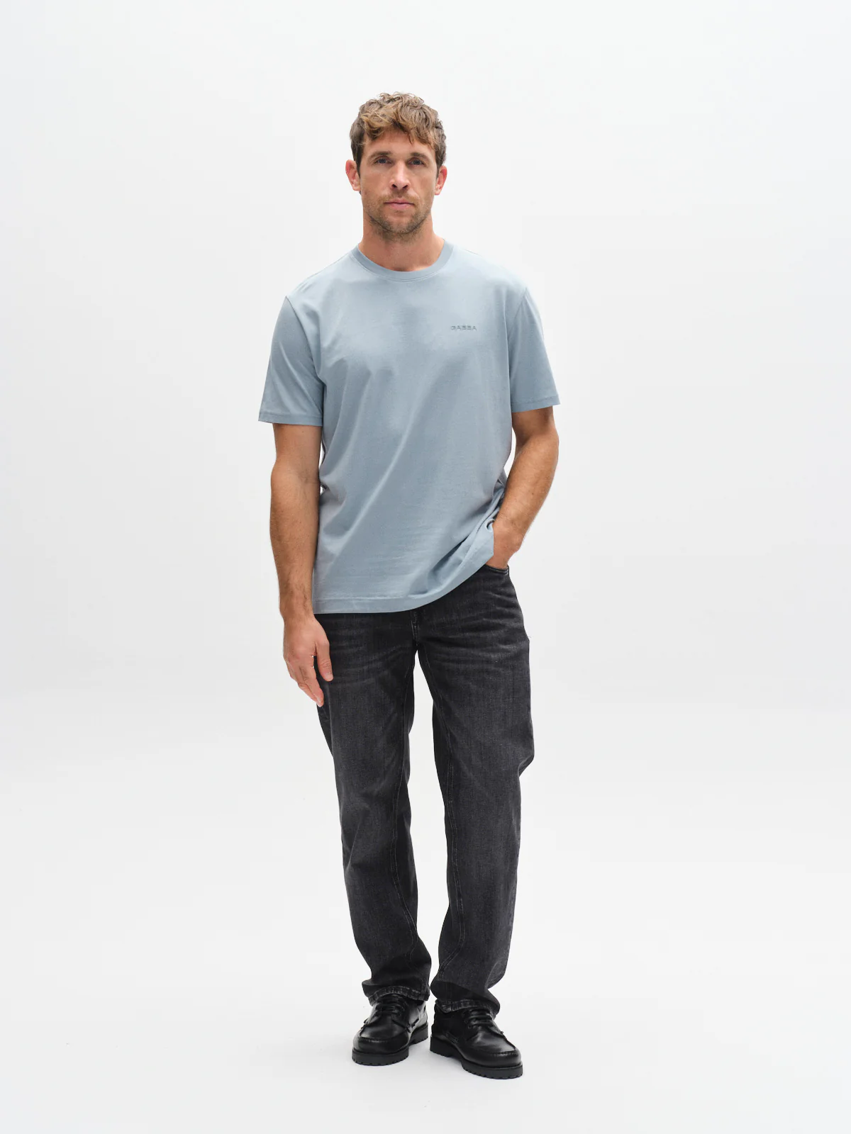 GABdune Logo GOTS SS T-Shirt - Light Blue - Image 2