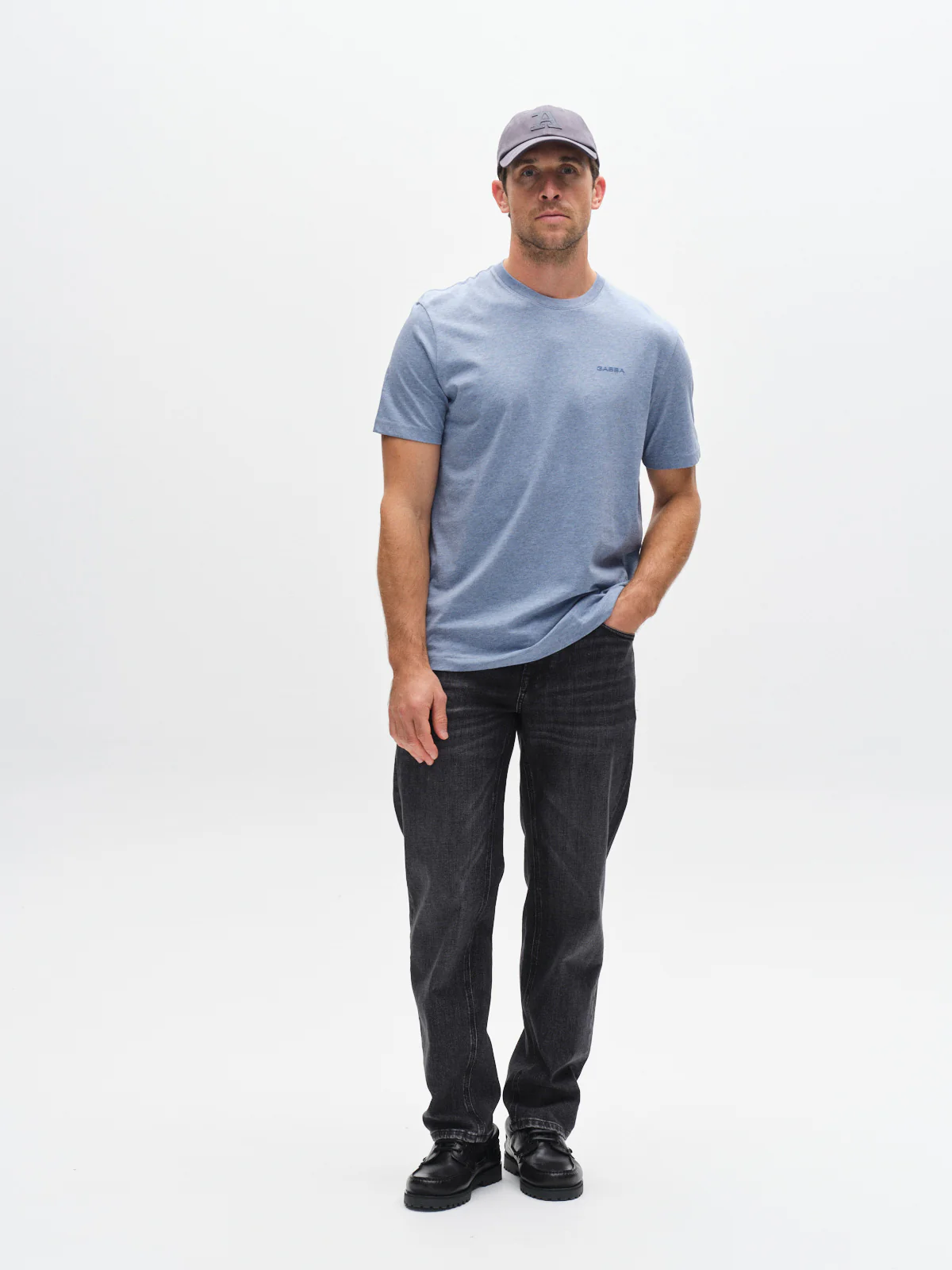 GABdune Melange New SS T-Shirt - Blue Melange - Image 14