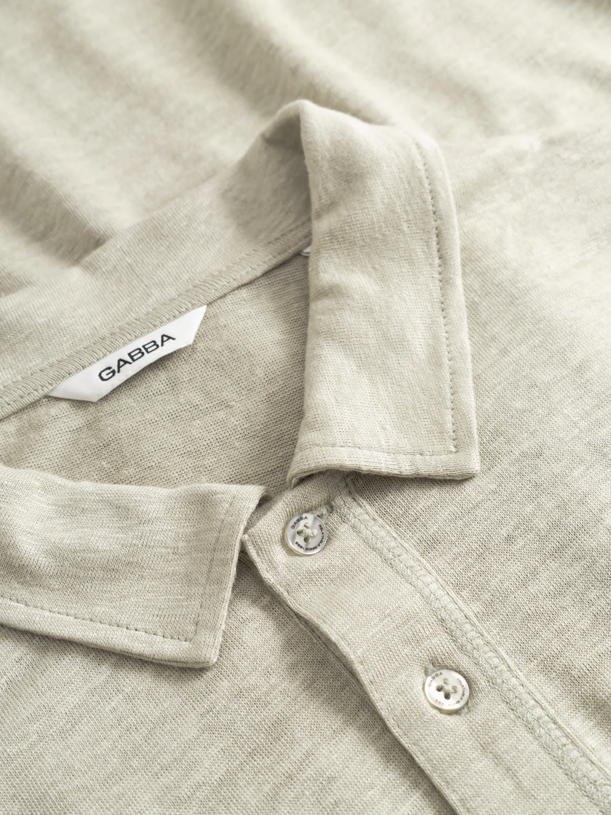 GABdune Polo Linen SS T-Shirt - Mineral Gray - Image 3