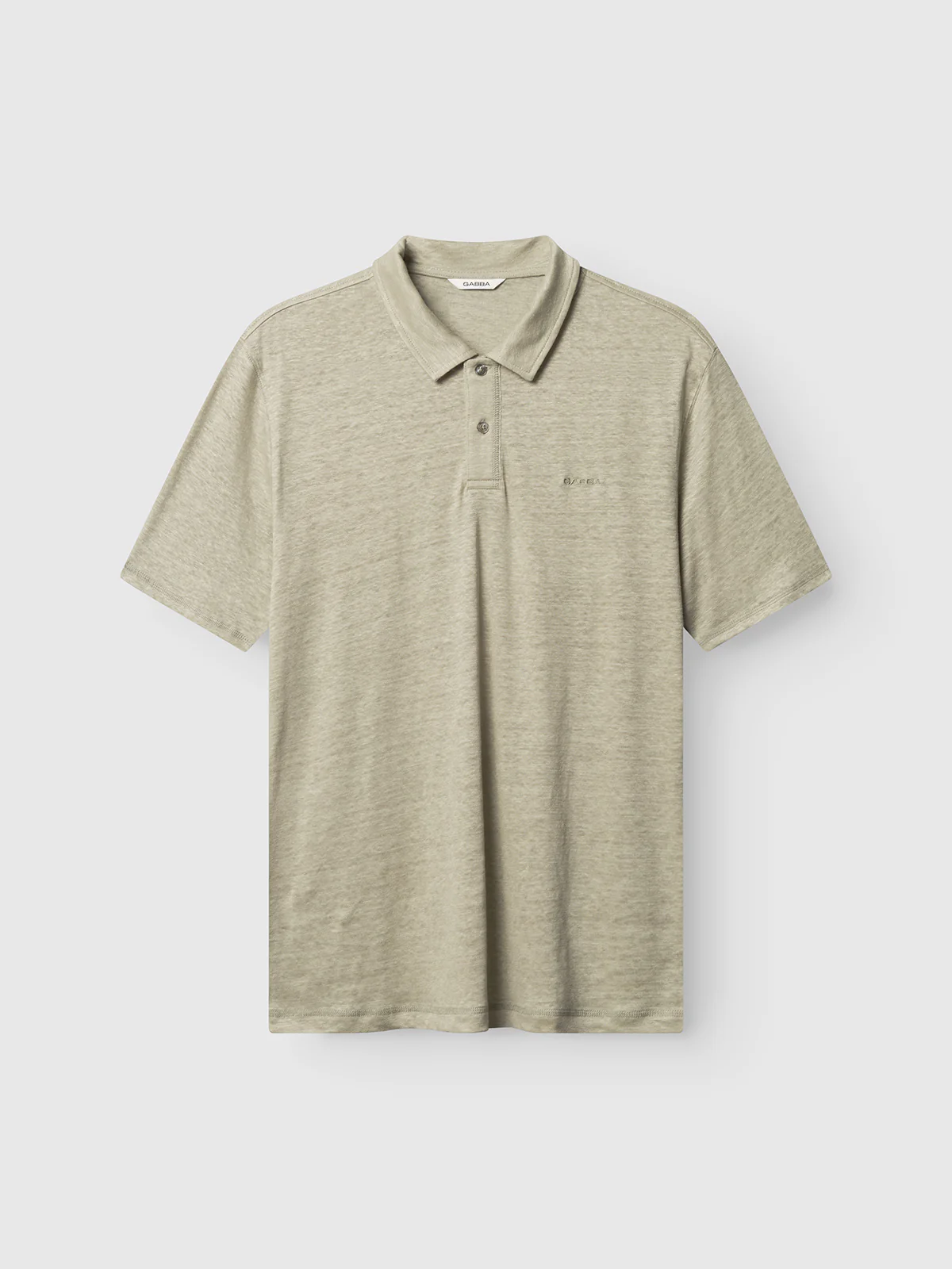 GABdune Polo Linen SS T-Shirt - Mineral Gray - Image 6