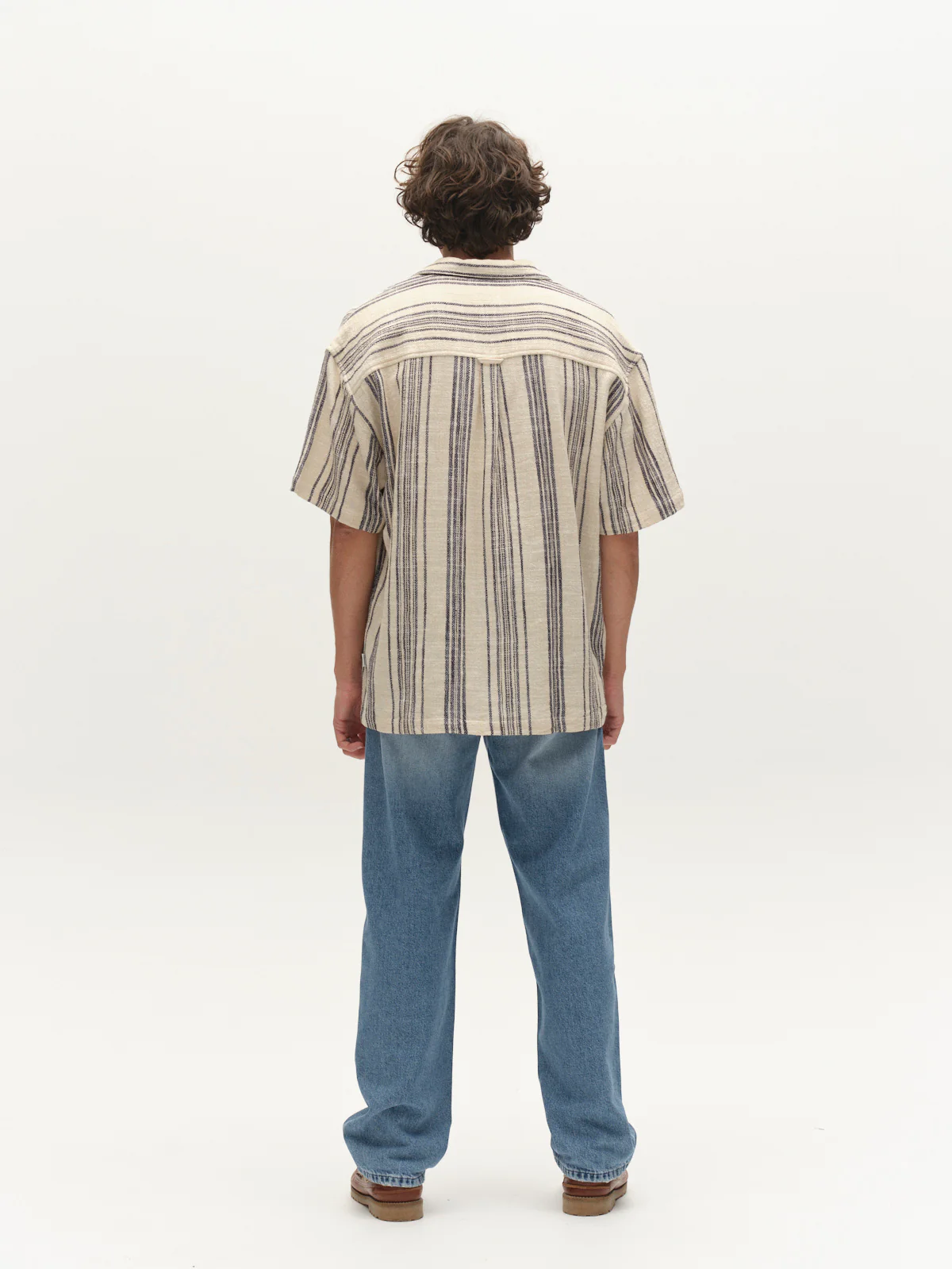 GABjens Over Resort Riga SS Shirt - Navy Stripe - Image 6