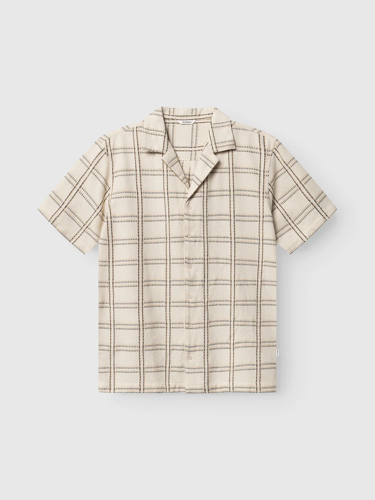 GABsven Reg Resort Wire SS Shirt - Beige Check - Image 2