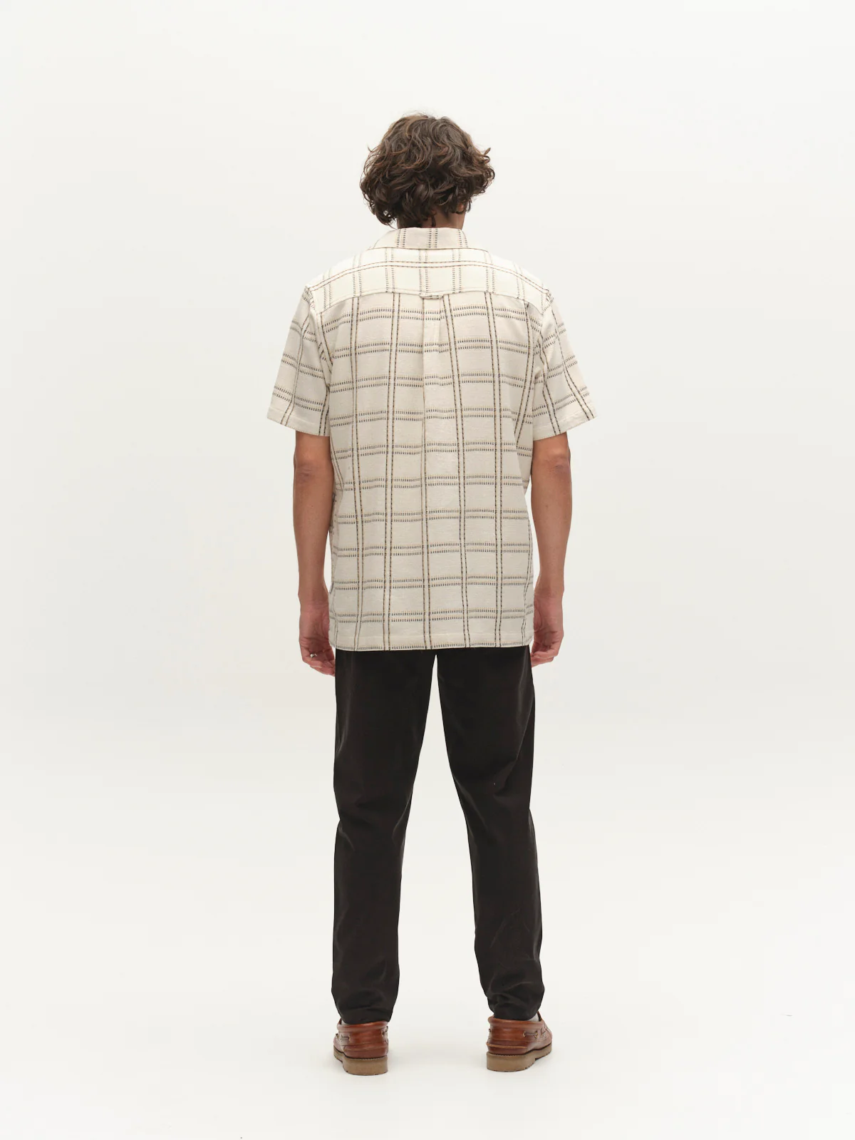 GABsven Reg Resort Wire SS Shirt - Beige Check - Image 5