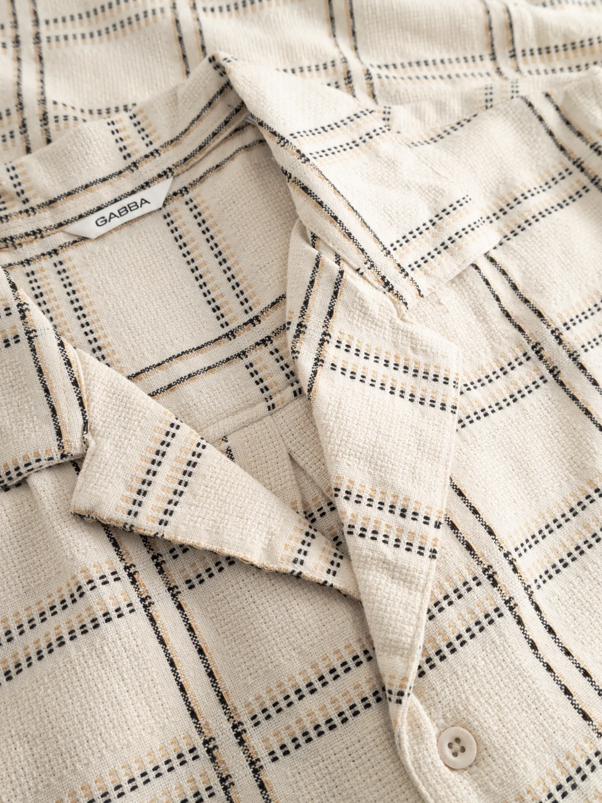 GABsven Reg Resort Wire SS Shirt - Beige Check - Image 6