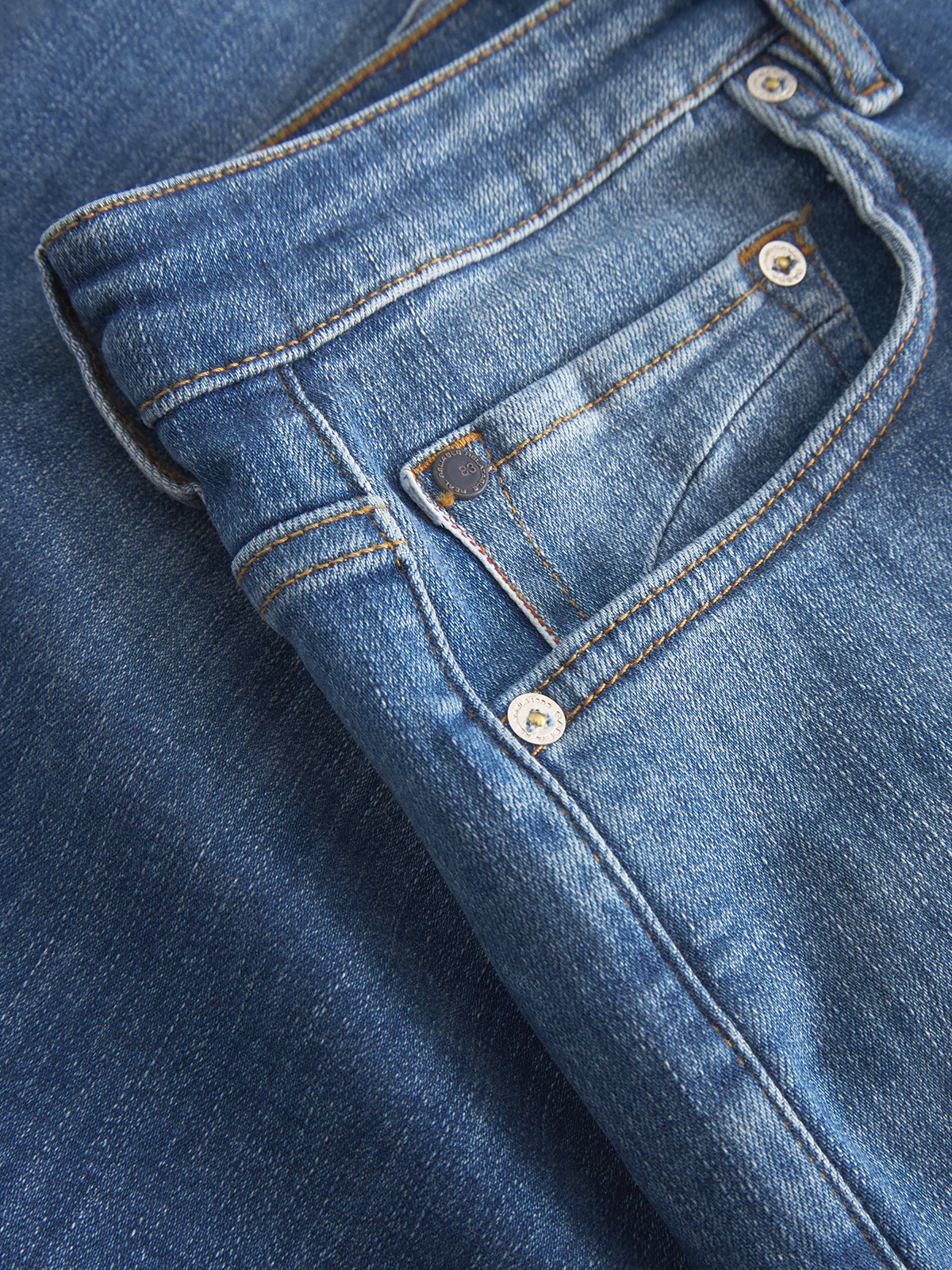Markus Selvedge Shorts Limited - Mid Blue Denim - Image 8